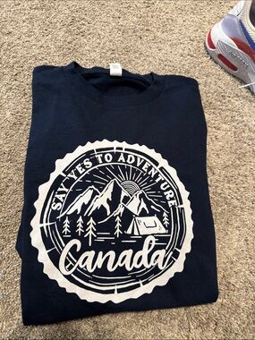Alstyle Navy Solid Crewneck T-Shirt